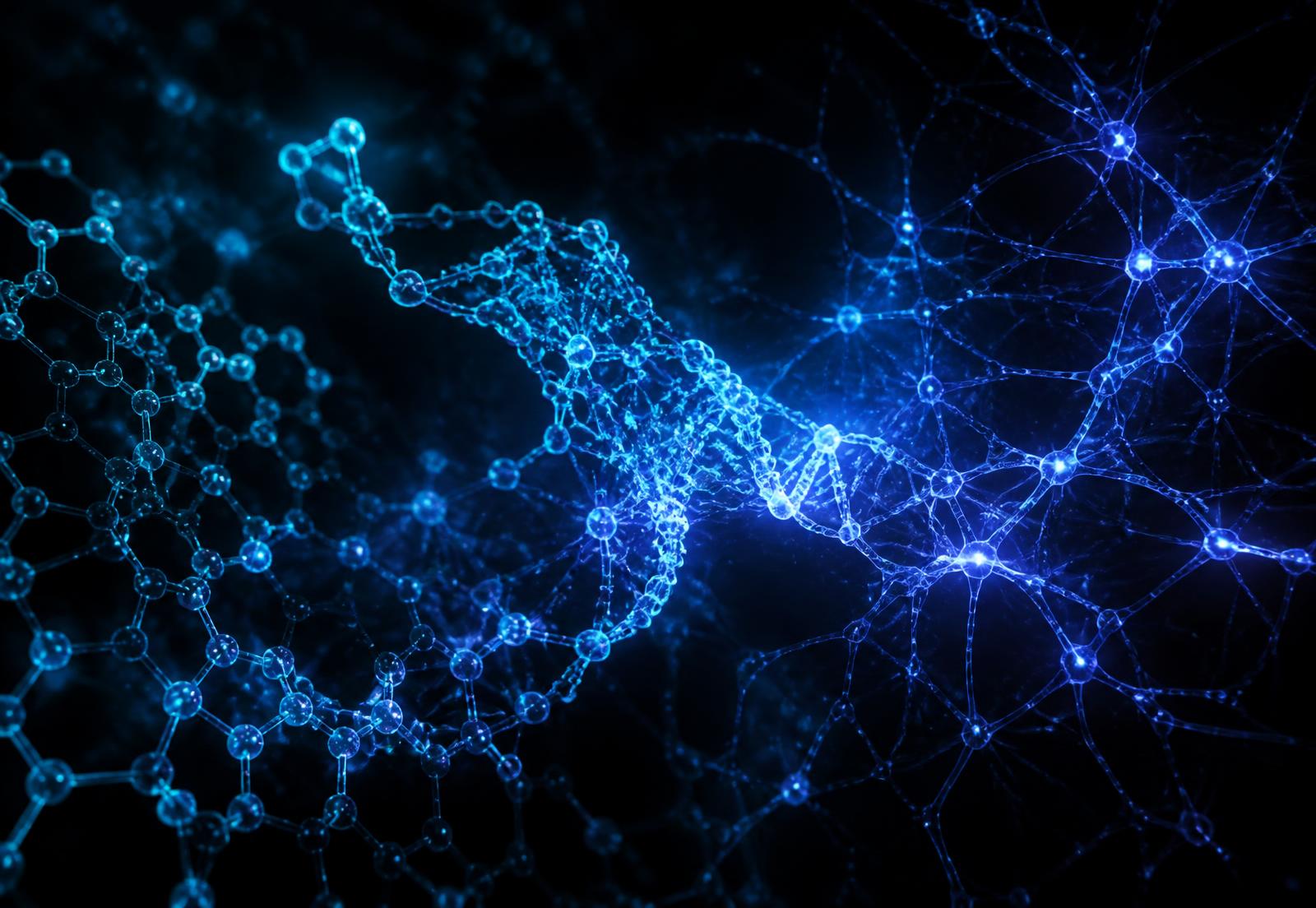 Molecular lattice merging into a neural network
